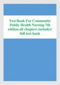 Test Bank For Community  Public Health Nursing 7th  edition all chapters includes&sol;  full test bank