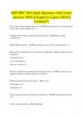 MSF BRC 2014 Study Questions with Correct Answers 100&percnt; &vert;&vert; Graded A&plus; Latest &lpar;2024&rpar; &vert;&vert; Certified&excl;&excl;&excl;