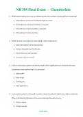NR 304  (Latest 2024 / 2025) Final Exam  -  Chamberlain Questions & Answers with rationales 