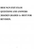 HESI NGN EXIT EXAM QUESTIONS AND ANSWERS 2024/2025 GRADED A+ BEST FOR REVISION.