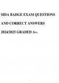 SIDA BADGE EXAM QUESTIONS AND CORRECT ANSWERS 2024/2025 GRADED A+.