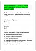 Health & Wellness Coaching Board Exam Questions With 100&percnt; Correct Answers 2024
