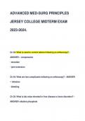 ADVANCED MED-SURG PRINCIPLES  JERSEY COLLEGE MIDTERM EXAM  2023-2024&period;