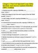 Category 3 Non-Cab Operated Crane Safety Questions And Answers Updated 2024/2025 | 100% Verified.