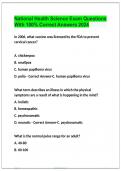 National Health Science Exam Questions With 100&percnt; Correct Answers 2024