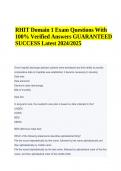 RHIT Domain 1 Exam Questions With 100% Verified Answers GUARANTEED SUCCESS Latest 2024/2025 | Verified Answers.