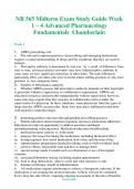 NR 565  (Latest 2024 / 2025) Midterm Exam Study Guide Week 1 – 4 Advanced Pharmacology Fundamentals  Chamberlain Questions & Answers with rationales 