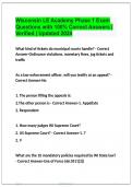 Wisconsin LE Academy Phase 1 Exam Questions with 100&percnt; Correct Answers &vert; Verified &vert; Updated 2024