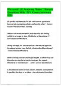 Wisconsin LE Academy Phase 1 Sample Questions With 100&percnt; Correct Answers 2024
