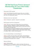 NR 566  &lpar;Latest 2024 &sol; 2025&rpar; Final Exam Week 6 Advanced Pharmacology for Care of the Family - Chamberlain Questions & Answers with rationales 
