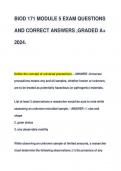BIOD 171 MODULE 5 EXAM QUESTIONS  AND CORRECT ANSWERS ,GRADED A+  2024.