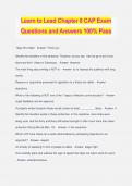 Learn to Lead Chapter 8 CAP Exam Questions and Answers 100% Pass