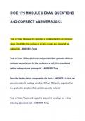 BIOD 171 MODULE 6 EXAM QUESTIONS  AND CORRECT ANSWERS 2022&period;