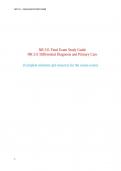 NR 511 Final Exam Study Guide NR 511 Differential Diagnosis and Primary Care
