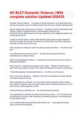 NC BLET Domestic Violence &vert; With complete solution Updated 2024&sol;25