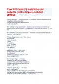 Psyc 331 Exam 2 &vert; Questions and answers &vert; with complete solution 2024&sol;25