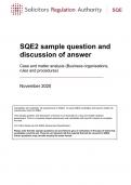 SQE2 sample question and discussion of answer Case and matter analysis (Business organisations, rules and procedures)