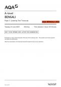2023 AQA A-level BENGALI Paper 3 Listening Test Transcript