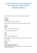 ATI TEAS 7 BIOLOGY  PRACTICE EXAM  2024&vert;VERIFIED EXAM  QUESTIONS AND CORRECT  ANSWERS&vert;ALL GRADED  A&plus;&vert;GUARANTEED SUCCESS