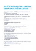 BCACP NEUROLOGY  ACTUAL TEST EXAM  2024&vert;VERIFIED EXAM  QUESTIONS AND  CORRRECT ANSWERS &vert;ALL  GRADED A&plus;&vert;GUARANTEED  SUCCESS&vert;LATEST UPDATES  2024