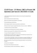 CLEP Exam - US History 1865 to Present 100 Questions and Answers 2023/2024 A Grade.