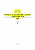 SIDA TEST QUESTIONS AND ANSWERS TOP GRADED 2024