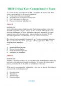 2024 HESI Critical Care Comprehensive Exam  Questions and Answers &lpar;Verified Answers&rpar;