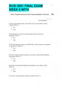 BUSI 2001 FINAL EXAM WEEK 6 WITH ANSWERS