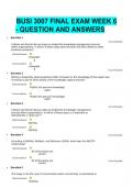 BUSI 3007 FINAL EXAM WEEK 6 - QUESTION AND ANSWERS