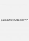 ATI NURSING LEADERSHIP MANAGEMENT PROCTORED EXAM QUESTIONS AND ANSWERS (100%VERIFIED ANSWERS).