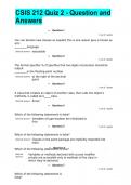 CSIS 212 Quiz 2 - Question and Answers