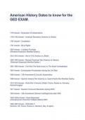 American History Dates to know for the GED EXAM