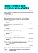 CSIS 212 WEEK 3 QUIZ - QUESTION AND ANSWERS •	Question 1