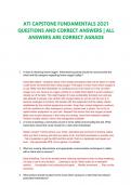 ATI CAPSTONE FUNDAMENTALS 2O21 QUESTIONS AND CORRECT ANSWERS | ALL ANSWERS ARE CORRECT AGRADE
