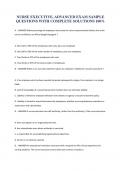 NURSE EXECUTIVE&comma; ADVANCED EXAM SAMPLE QUESTIONS WITH COMPLETE SOLUTIONS 100&percnt;