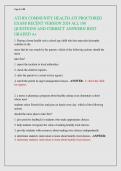 ATI RN COMMUNITY HEALTH PROCTORED EXAM&sol; ATI RN COMMUNITY HEALTH PROCTORED STUDY GUIDE RECENT VERSION 2024 ALL  QUESTIONS AND CORRECT ANSWERS&sol; ALL IN ONE PACKAGE