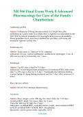 NR 566 (Latest 2024 / 2025) Final Exam Week 8 Advanced Pharmacology for Care of the Family - Chamberlain  Questions and Answers (Verified Answers)