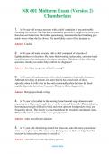 NR 601 &lpar;Latest 2024 &sol; 2025&rpar;  Midterm Exam &lpar;Version 2&rpar; Chamberlain Questions and Answers &lpar;Verified Answers&rpar;