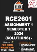 RCE2601 Assignment 1 Semester 1 2024 (Solutions)