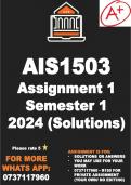 AIS1503 Assignment 1 Semester 1 2024 (Solutions)