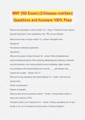 MNT (RD Exam) (2-Disease nutrition) Questions and Answers 100% Pass
