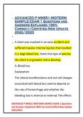 ADVANCED P MN551 MIDTERM SAMPLE EXAM 1 Questions and Answers Explained 100&percnt; Correct&sol;Certified New Update 2022&sol;2023