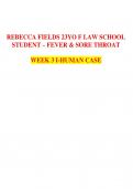 REBECCA FIELDS 23YO F LAW SCHOOL STUDENT – FEVER & SORE THROAT  WEEK 3 I-HUMAN CASE