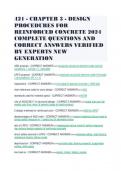 421 - CHAPTER 3 - DESIGN PROCEDURES FOR REINFORCED CONCRETE 2024 COMPLETE QUESTIONS AND CORRECT ANSWERS VERIFIED BY EXPERTS NEW GENERATION