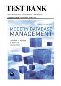 Test Bank for Modern Database Management, 13th Edition, Jeff Hoffer, Ramesh Venkataraman, Heikki Topi ISBN: 9780134877006 Chapter 1-14 Complete Guide.