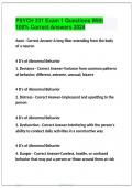 PSYCH 331 Exam 1 Questions With 100&percnt; Correct Answers 2024