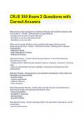 CRJS 350 Exam 2 Questions with Correct Answers 