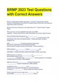 BRMP 2023 Test Questions  with Correct Answers