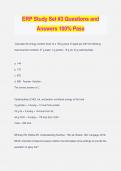 ERP Study Set #3 Questions and Answers 100% Pass