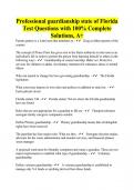 Professional guardianship state of Florida Test Questions with 100% Complete Solutions, A+